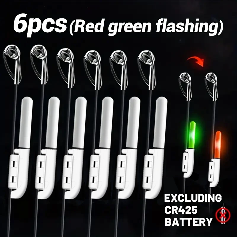 Indicateurs nuit 6 pièces changement couleur - lumière extrémité canne alerte touche pêche nocturne
