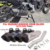 For SUZUKI GSX250 GSX250R DL250 2019 - 2020 Motorcycle Exhaust Escape Modify Carbon Fiber Muffler With Mid Link Pipe DB Killer