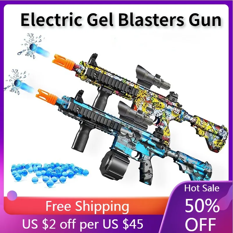 

M416 Electric Gel Gun Blaster Airsoft Splatter Ball Gel Toys Paintball Pistol Weapon CS Fighting Outdoor Game for Children Gift