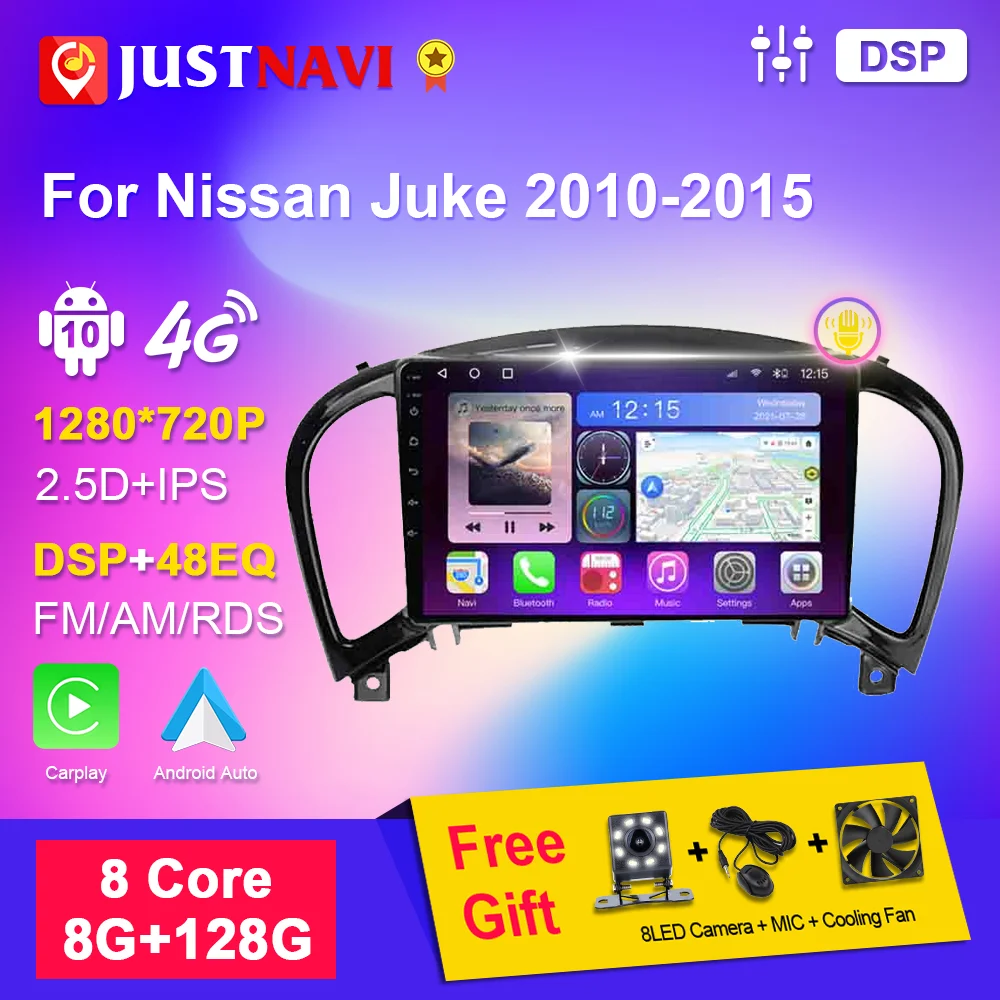 

4G Android10 2Din Car Radio Multimedia Video player For Nissan Juke 2010-2015 Navigation GPS Stereo Head unit Audio Carplay 2DIN