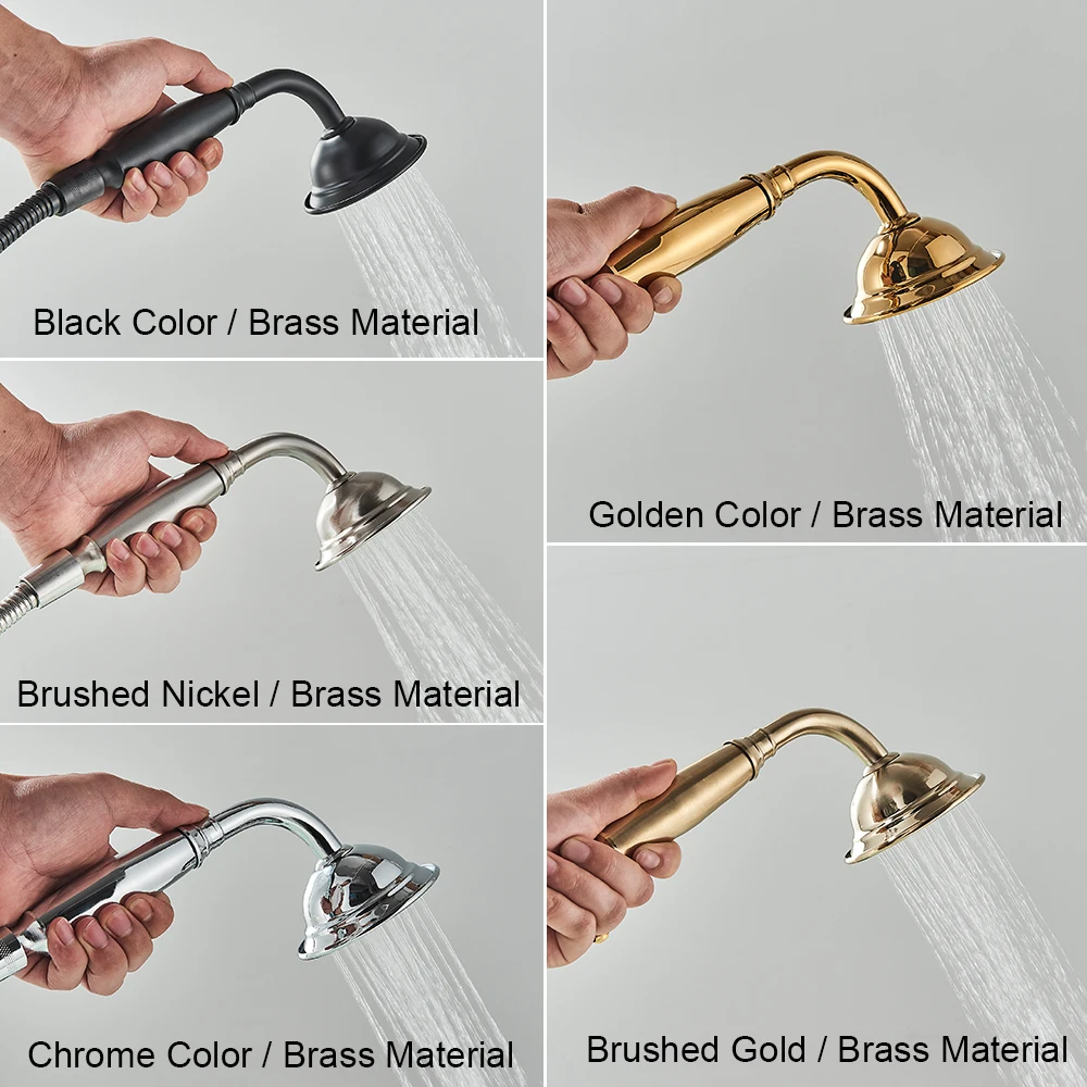 Brushed Gold Clawfoot Bathtub Faucet Freestanding Bath Tub Tap Floor Mounted Swivel Spout Bath Shower Faucet  Bathtub Mixer Tap 3