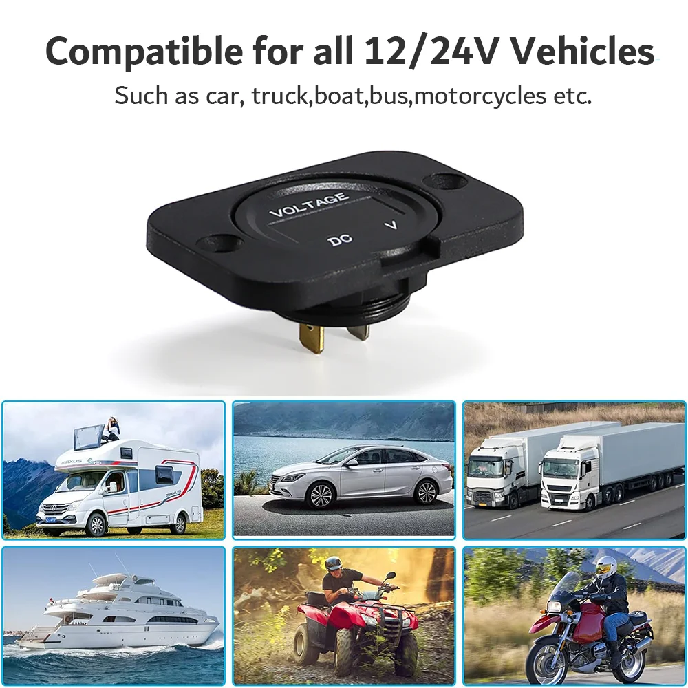 Voltmetro Digitale DC 0-100V Impermeabile - Per Auto, Moto, Barca, Camper (Display LED Rosso) - Foto 5