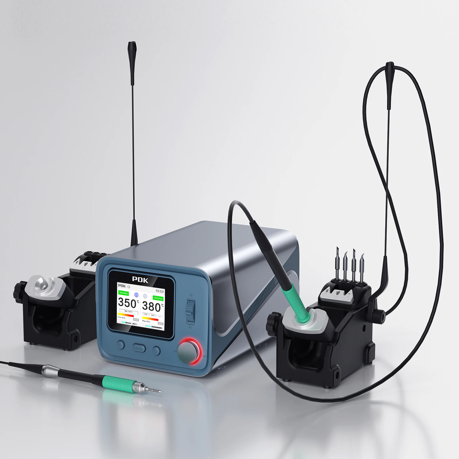 듀얼 납땜 스테이션, 용접기 수리, BGA SMD 휴대폰, 다양한 부품, i2C PDK1200, 300W, T115, T210, T245 도구와 함께 작동