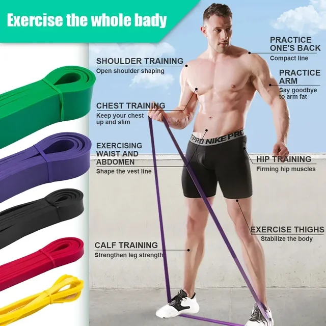 5~125lbs Tpe Gym Resistance Bands Gym Equipment for Home Boxing Yoga Exercise Equipment  Shoulder Back Rehab for Woman Man