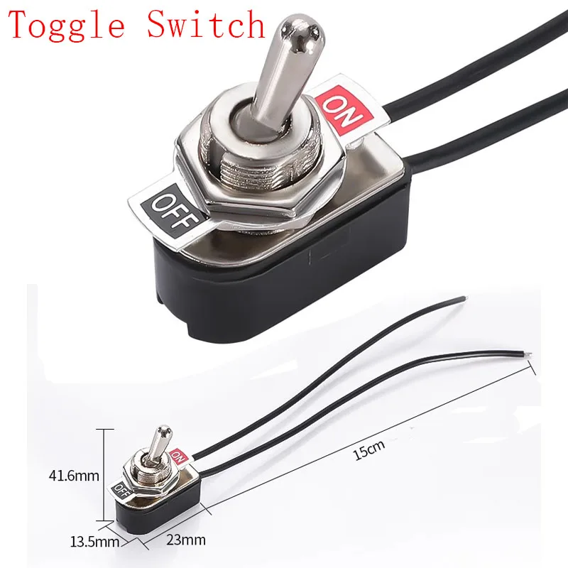 와이어 케이블 포함 사전 배선 표준 토글 스위치, KNS-1 SPST 접점 스위치, 전기 장비, AC 250V 6A