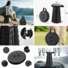 Black Rotating Telescopic Chair 360° Swivel Folding Stool Portable Gardening Chair Heavy Duty Adjustable Height Retractable Tripod Stool