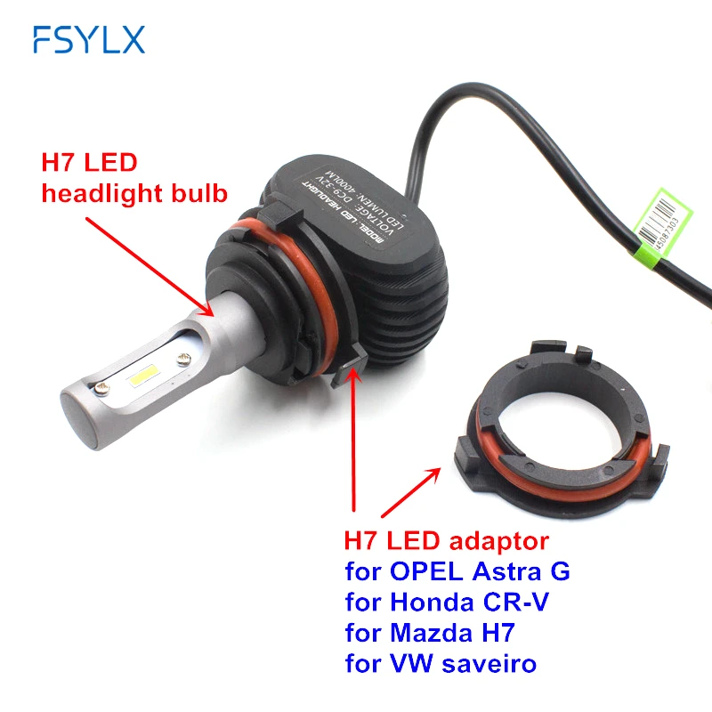 Headlight holder led lamp bulb base FSYLX H7 LED adapter for OPEL Astra G for Honda CR-V car H7 LED headlight bulbs adapter base holder for Mazda VW saveiro