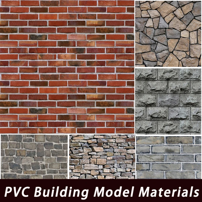 Materiale Del Pannello Di Parete Della Costruzione Del Pvc 20 X30Cm Modello In Miniatura Delle Mattonelle Del Pavimento Per Il Kit Diorama Del Layout 
