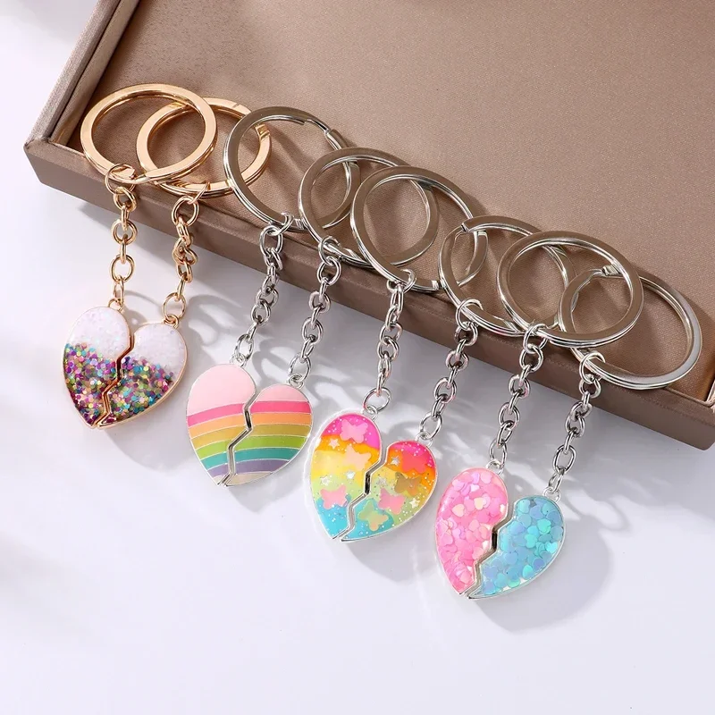 Lovecryst 2Pcs/set Love Rainbow Sequin Stitching Magnetic Best