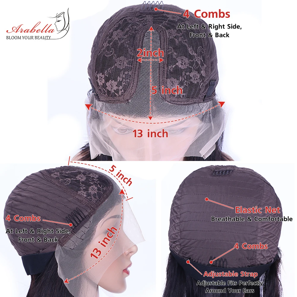 Water Wave Bob Wig Peruvian Human Hair Wigs For Women 13x5x2 Transparent Lace Front Wig Pre Plucked T Part Lace Bob
