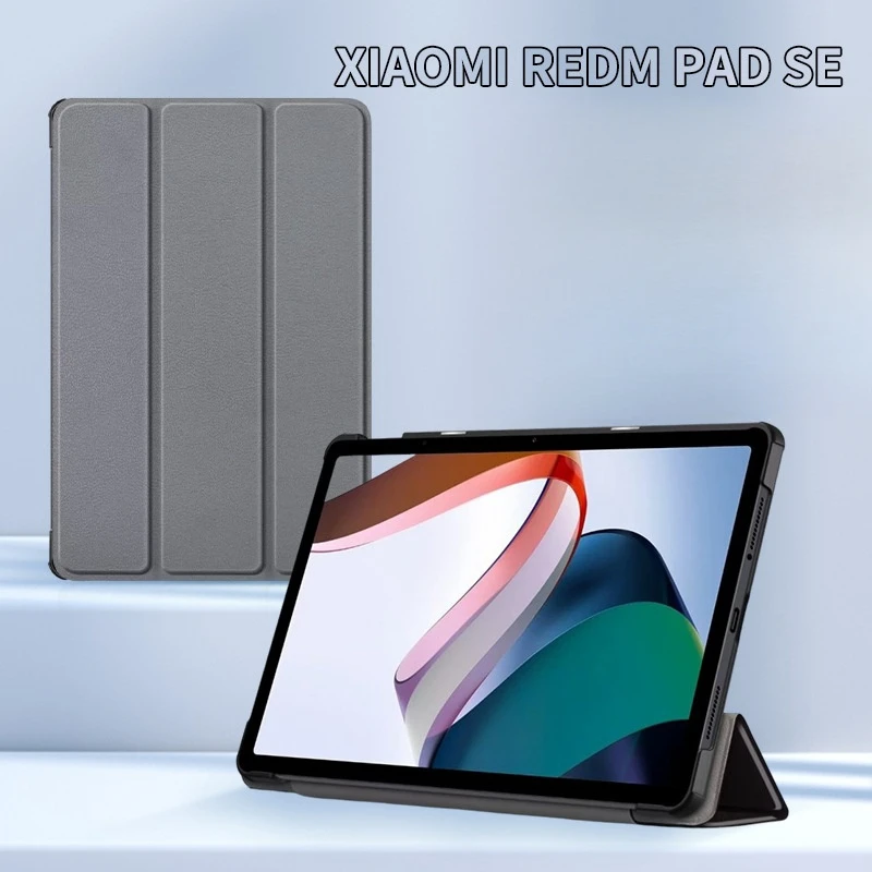 

Case For Xiaomi Redmi Pad SE Case 11 inch 2023 Tri-Folding Flip Stand Cover For Redmi Red Mi Pad SE Tablet Auto Sleep Cover
