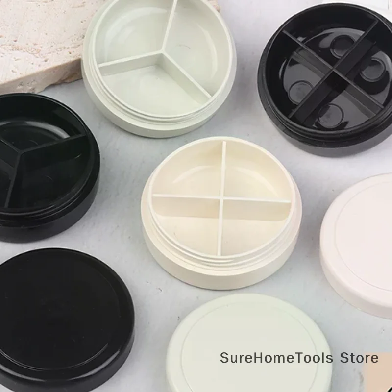 3/4 Grids Empty Nail Gel Jar Plastic Glitter Polish Holder UV Glue Organizer, Manicure Painted Gel Storage Case for Nail Supply