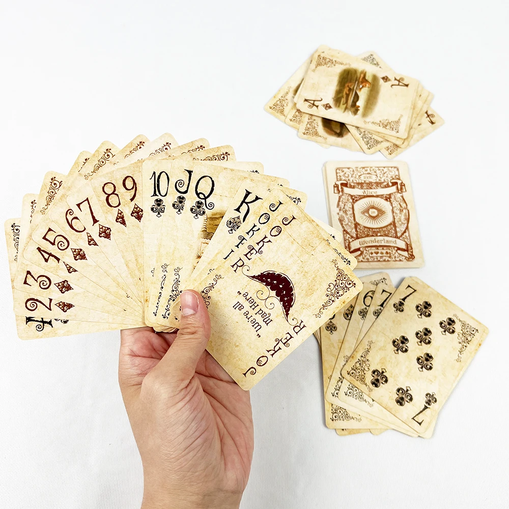 63x88mm Vintage Paper Poker Cards Alice In Wonderland Series Playing Cards Classical Style Playing Card Game Party