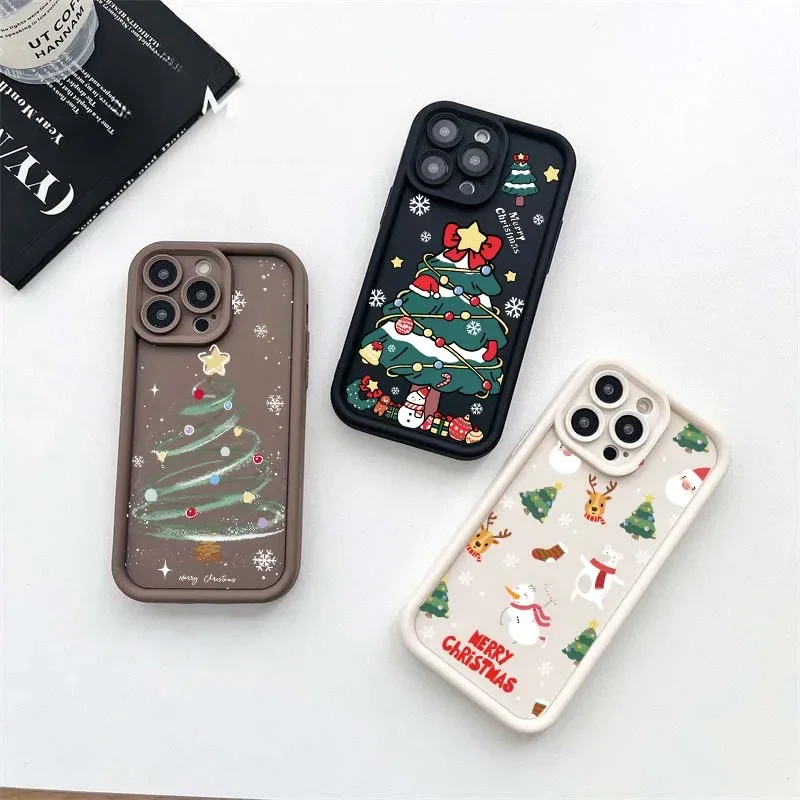 Festive Snowman & Santa Claus Silicone Phone Case - Christmas Edition