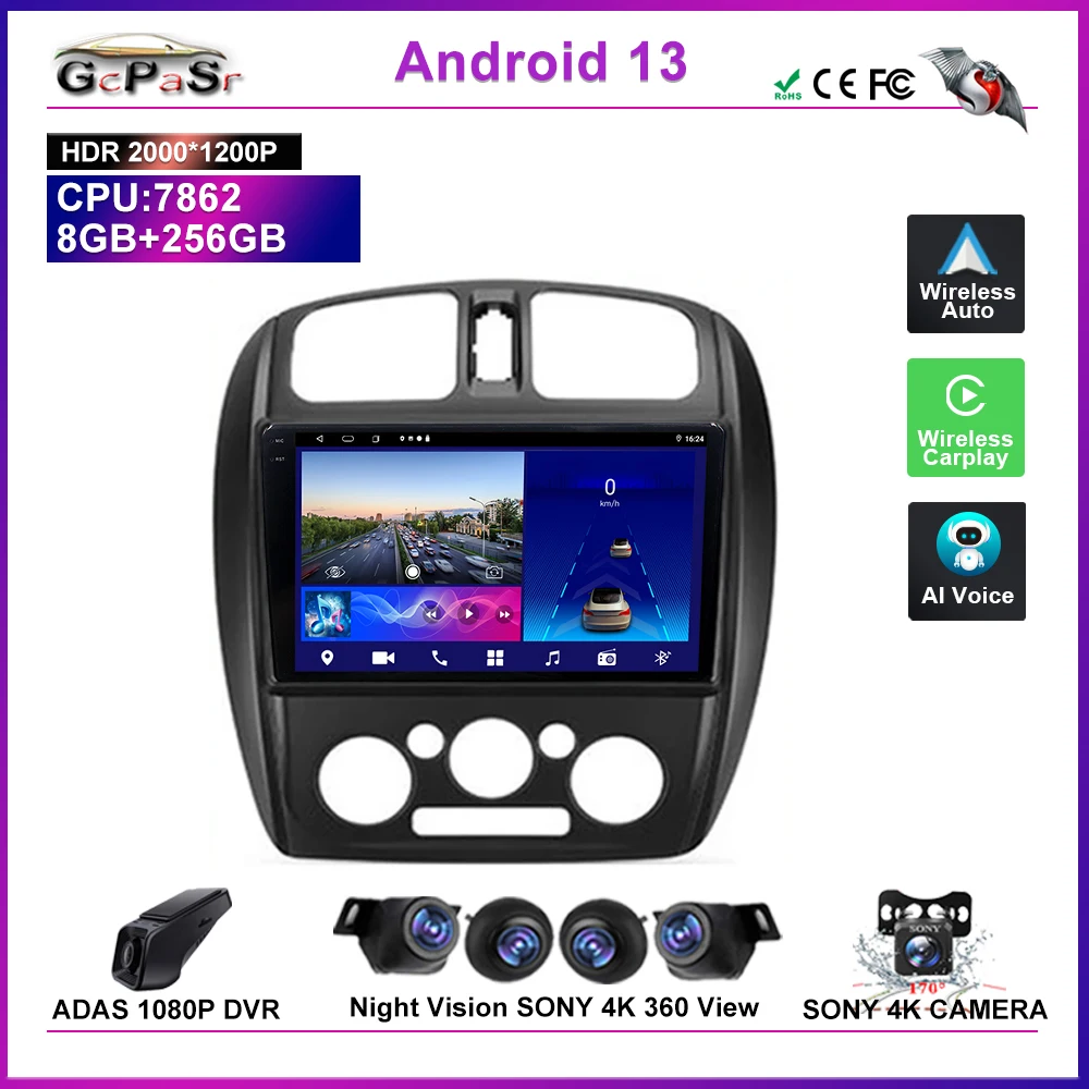 

Android 13 Car Radio Multimedia Video Player For Mazda 323 BJ 2000 - 2003 WiFi Blue toot Navigation stereo head unit GPS 2DIN