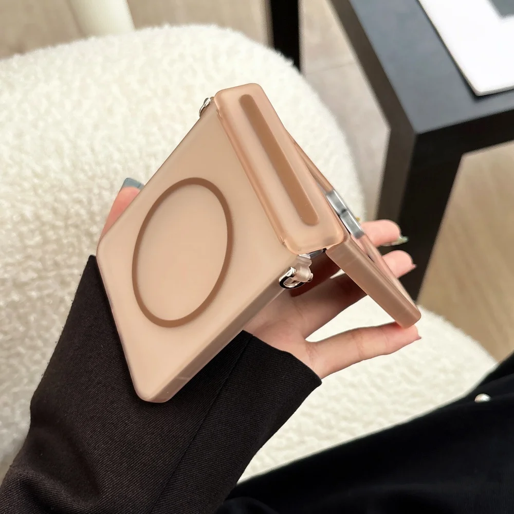 Matte Magnetic Wireless Charging Hinge Phone Case - Shockproof Ultra-Thin Hard Cover