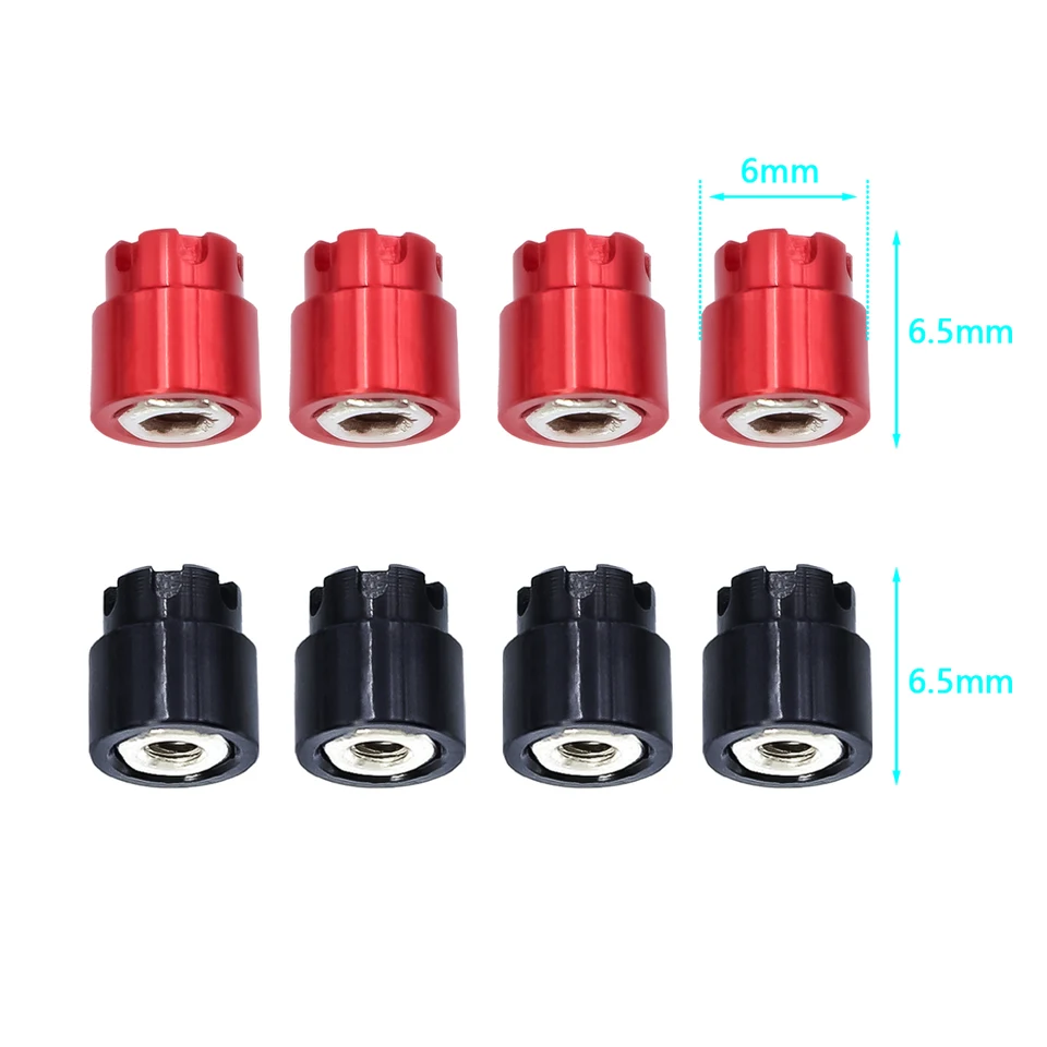 Aluminum Wheel Lock Nuts M2 For Axial SCX24 RC Crawlers - Red (Set Of 4 With Tool) - View #8