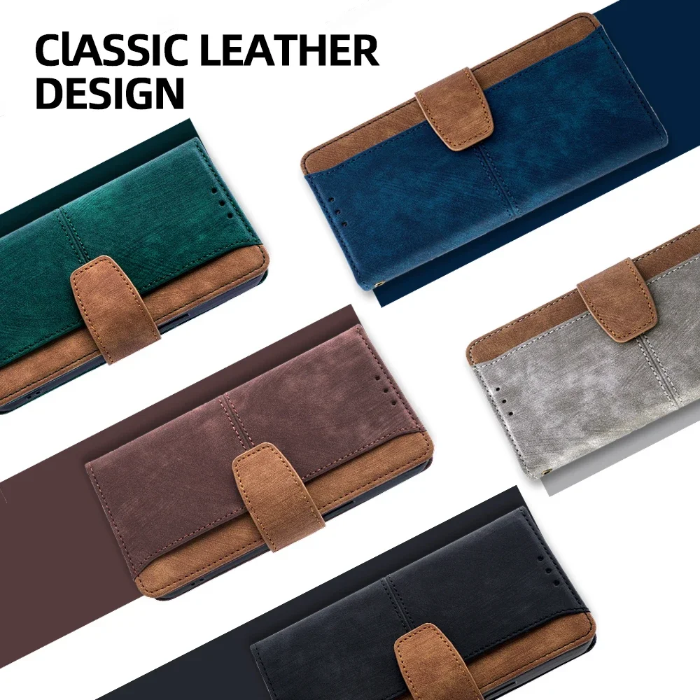 Elegant Business Wallet Leather Phone Case with Metal Buckle - Shockproof Flip Cover