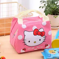 Children Hello Kitty Lunch Box Bag Disney Cartoon Stitch Thermal Insulation Bag Waterproof Food Storage Handbag 1