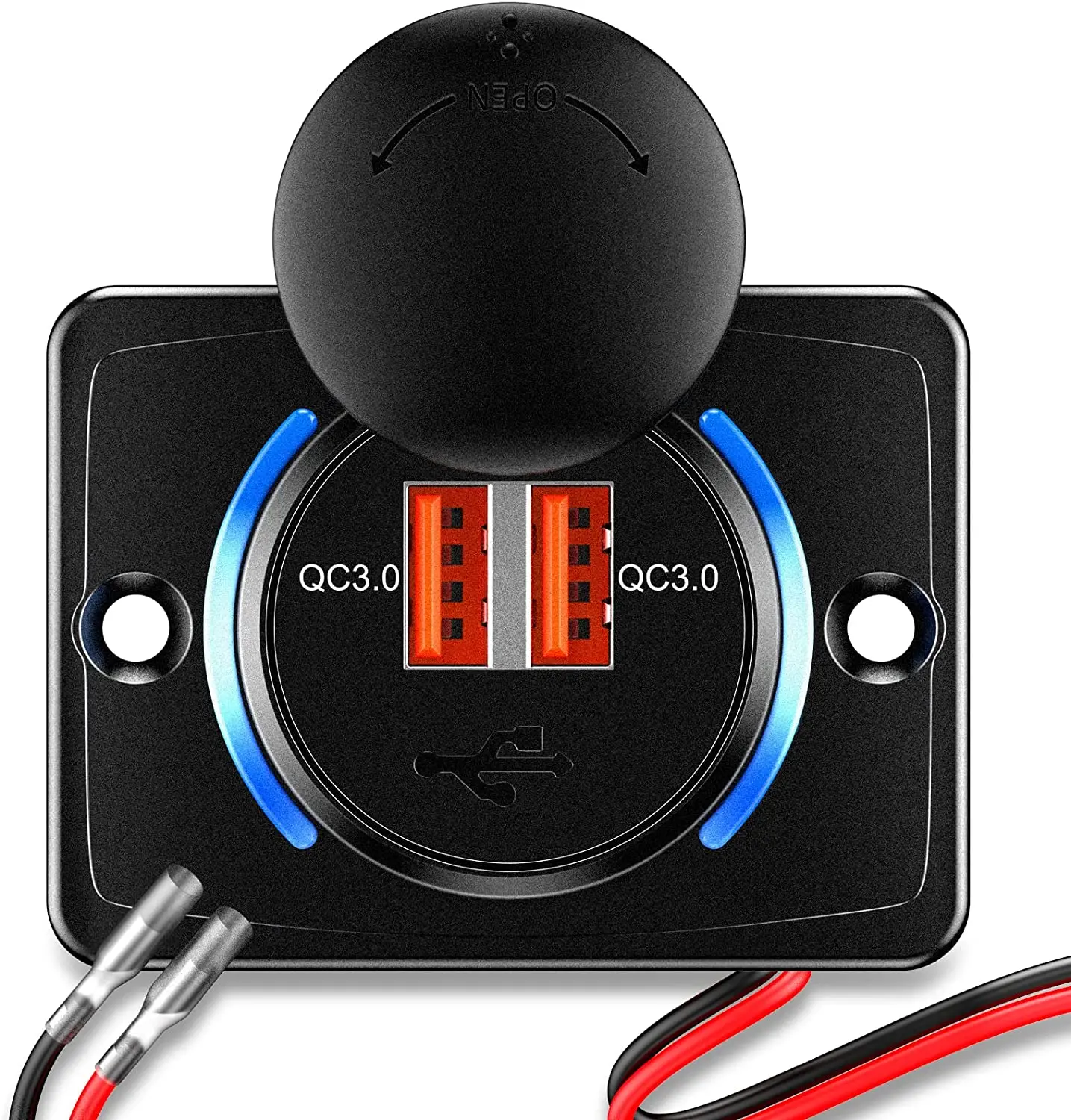 12V QC 3.0 dual USB car charger socket power socket board mounting