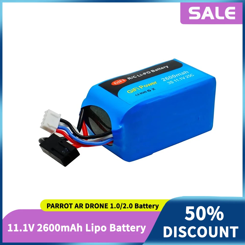 Grande Promozione Gifi Power 11.1V 2600Mah Batteria Sostitutiva Lipo Batteria Per Parrot Ar Drone 2.0 Drone