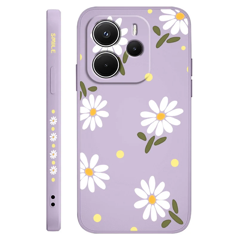 Elegant Daisy Liquid Silicone Phone Case - Enhanced Protection & Style