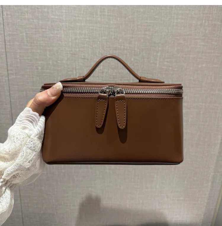 Tragbare Kosmetiktasche aus echtem Leder, große Kapazität, Organizer für Schmuck, Hautpflege, kleine Reise-Aufbewahrungstasche, Make-up-Tasche – Detail 24