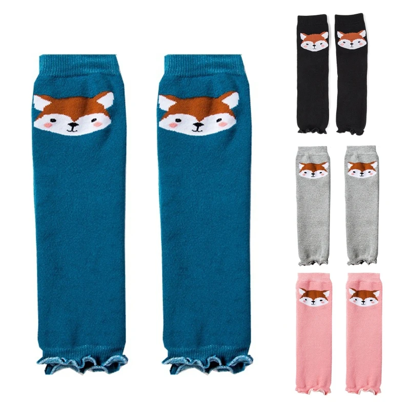 

Зимние гетры для йоги и танцев для девочек, толстые махровые ботинки с милым мультяшным животным принтом, носки без пальцев с и