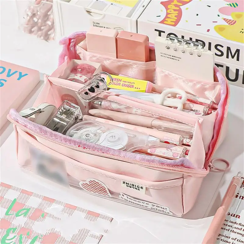 Kawaii Pencil Cases Large Capacity Makeup And Pen Bag Pouch Holder Box  Office Student School Supplies Stationery Organizer Gift - Pencil Cases -  AliExpress