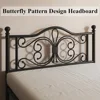 Bed Frame/Metal Platform Bed Frame with Butterfly Pattern Design Headboard and Footboard/Strong Metal Slats Support 4
