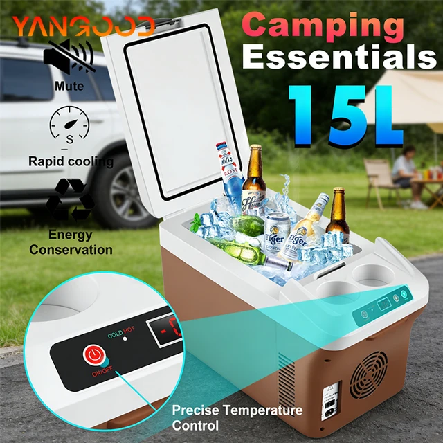 Réfrigérateur portable pour voiture 220V 12V 24V, réfrigérateur électrique pour voiture, mini-réfrigérateur, réfrigérateur pour camping, réfrigérateur pour voyage en voiture 1