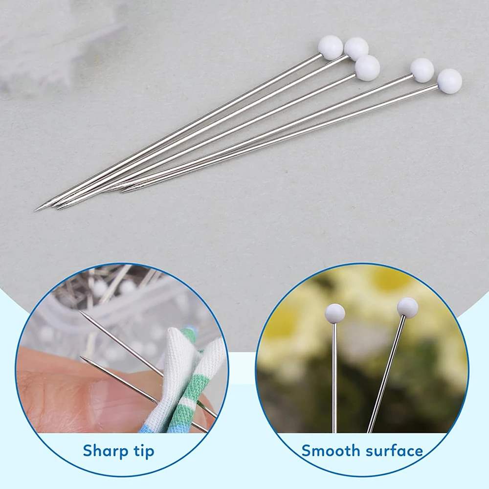 Pearlized 볼 헤드 퀼팅 핀, 1.5 인치 재봉 스트레이트 핀, 원단 드레스 메이커 DIY 장식 및 재봉 프로젝트, 250 개