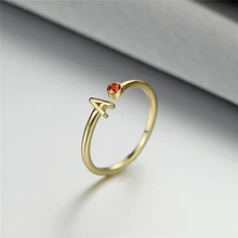  Anslow Fashion Cute Designer 26 English Alphabet Adjustable Ring With Letter Zircon Crystal Teen Girls Women Couple Wedding Gift 