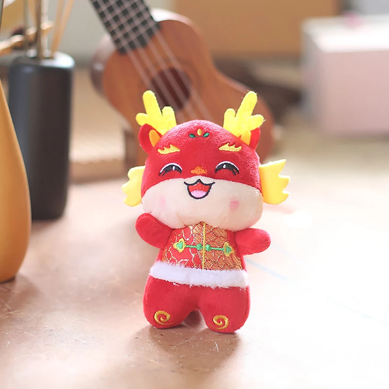 

Chinese Dragon Plush Toy Pendant Dragon Year Mascot Keyring Keychain Bag Key Chain Stuffed Small Plushie Fashion Accessory