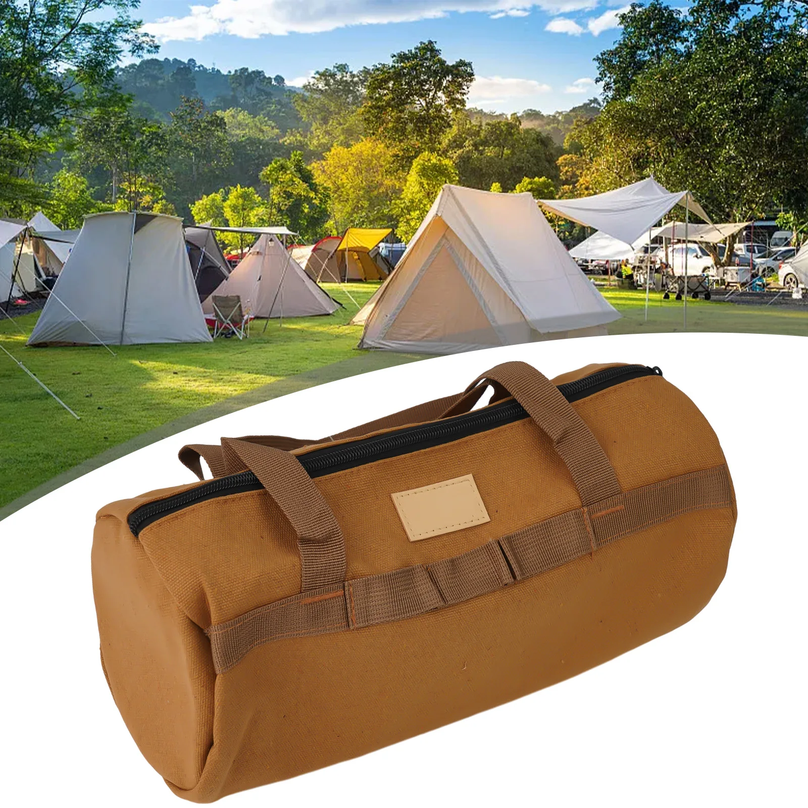 1PC Tent Peg Bag Storage Canvas Nail Rope Organizer Breathable Camping Tool Storage