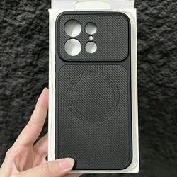 Luxury Retro Leather Magnetic Charging Case - Shockproof Magsafe Cover for Xiaomi 17 Max (Black2)