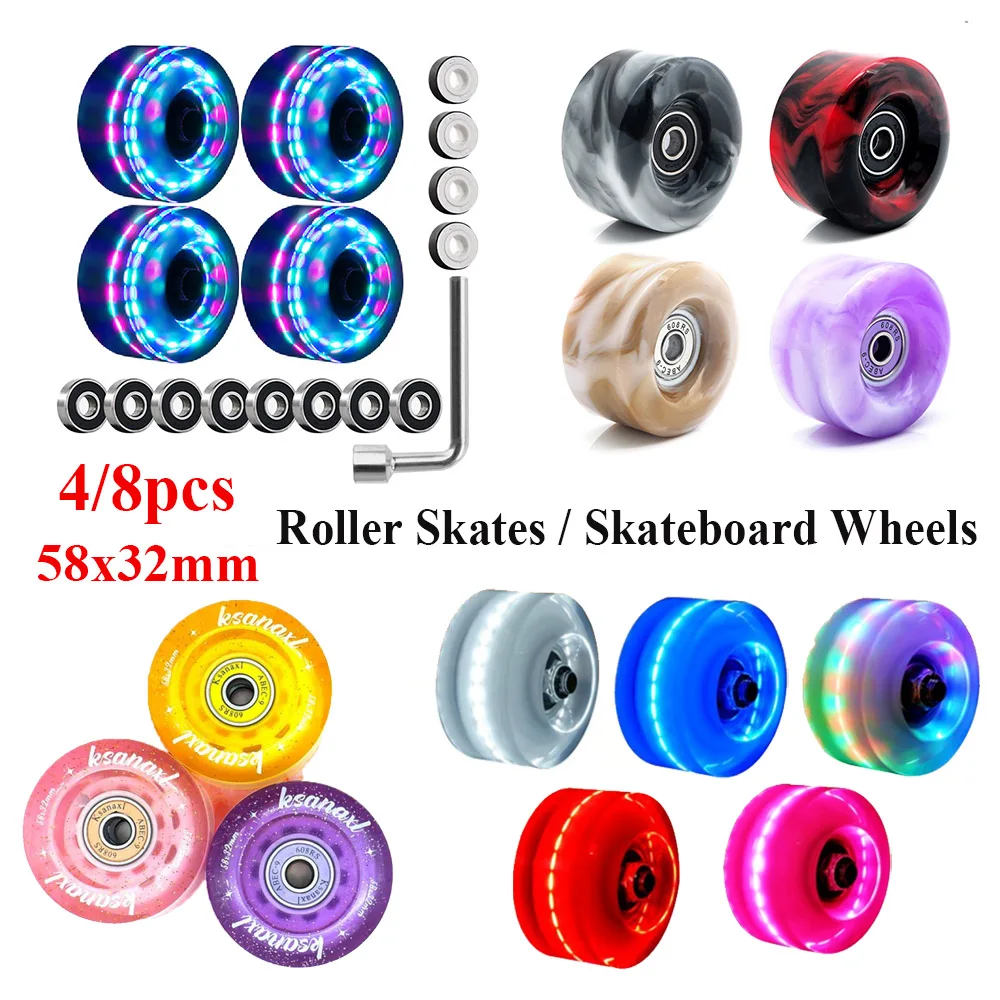 48Pcs58x32xMmPurpleClayRollerSkatesWheelsHardnessSurf