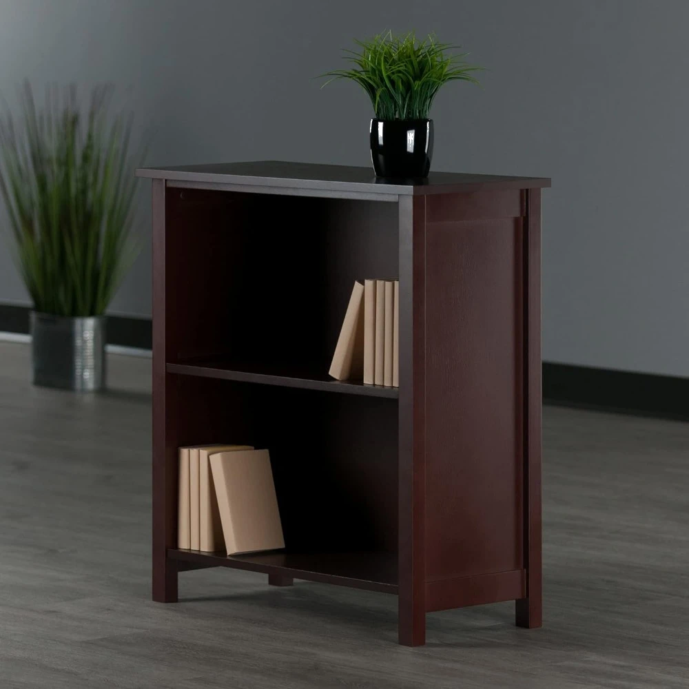 

Solid/Composite Wood 3-Tier Medium Storage Shelf or Bookcase Antique Walnut (94228) Wardrobe Bookshelf Bookshelf for Books