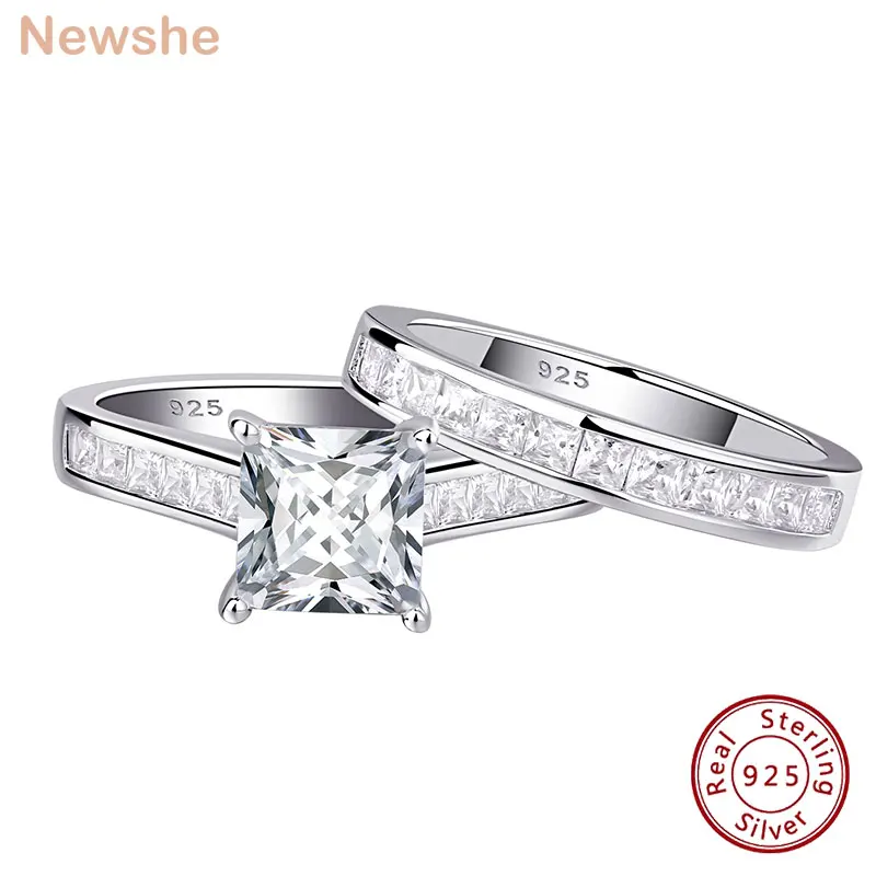 Classic Wedding Rings Set for Women Sterling Silver