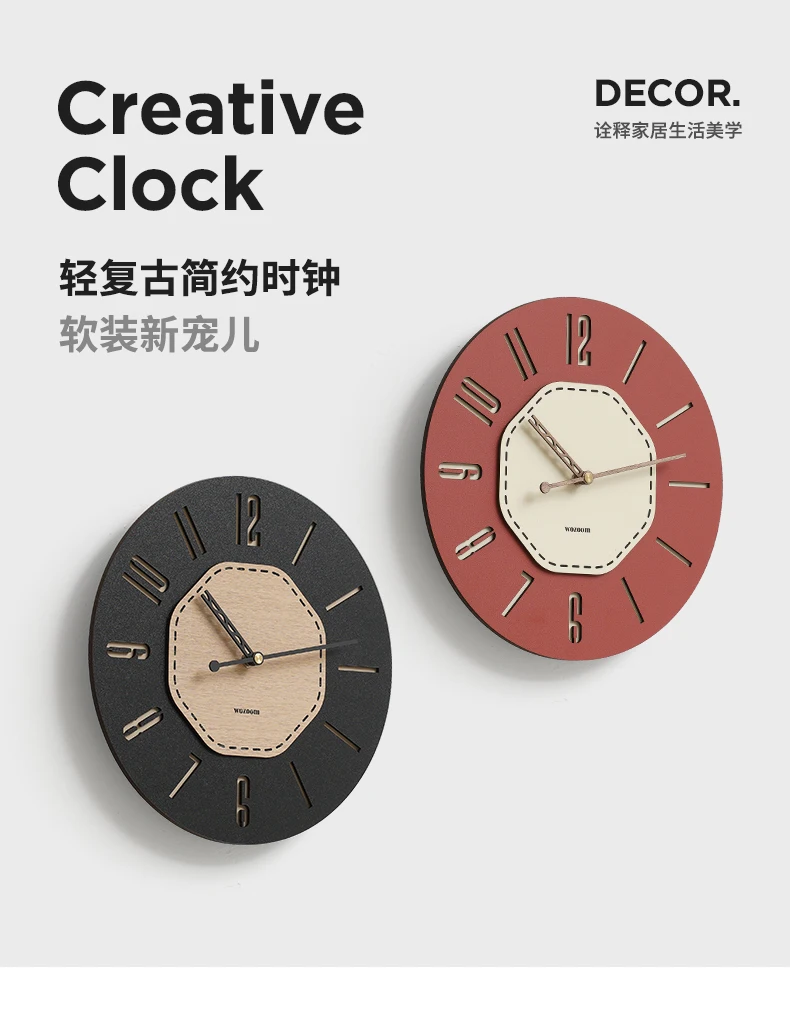 Description Picture 2 of itemAccessories Vintage Digital Wall Clock Battery Operated Wood Aesthetic Interior Design Art Design Minimalist Duvar Saati Clock