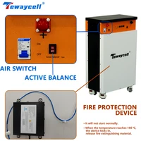 Pack de batteries LiFePO4 Tewaycell 16KWH Powerwall 51.2V 300AH avec BMS 200A intégré, CAN, RS485, APP, BT, moniteur, système d'énergie solaire ESS 2
