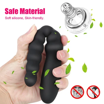 10 Speed Anal Vibrator Anal Beads Prostate Massage Dual Motor Butt Plug Stimulator USB Charge Vibrators Sex Toys For Men Women 5