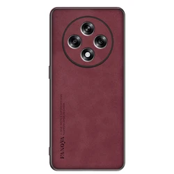 Premium Frosted Leather Anti-Shock Hard Case - Stylish Matte Finish for OPPO F27 (Red)