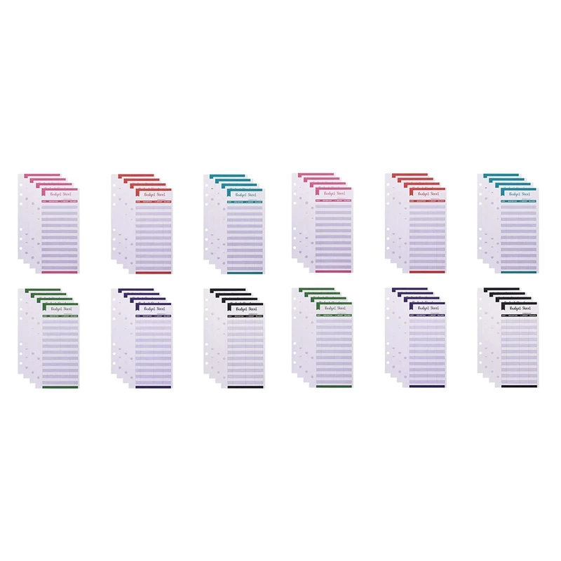 

Expense Tracker Budget Sheets With Hole 48Pcs Loose Leaf Cash Money Envelop For A6 Binder Wallet Pockets Planner