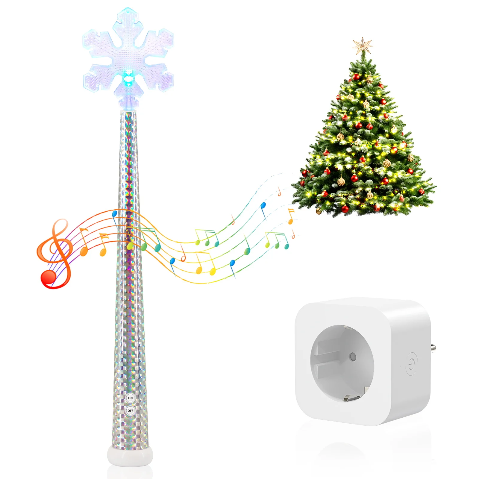 แท่งไฟวิเศษรีโมทคอนโทรลไร้สายสวิตช์แบบยุโรปที่มีดนตรีและสวิตช์ควบคุมระยะไกลเหมาะสำหรับบ้าน 1