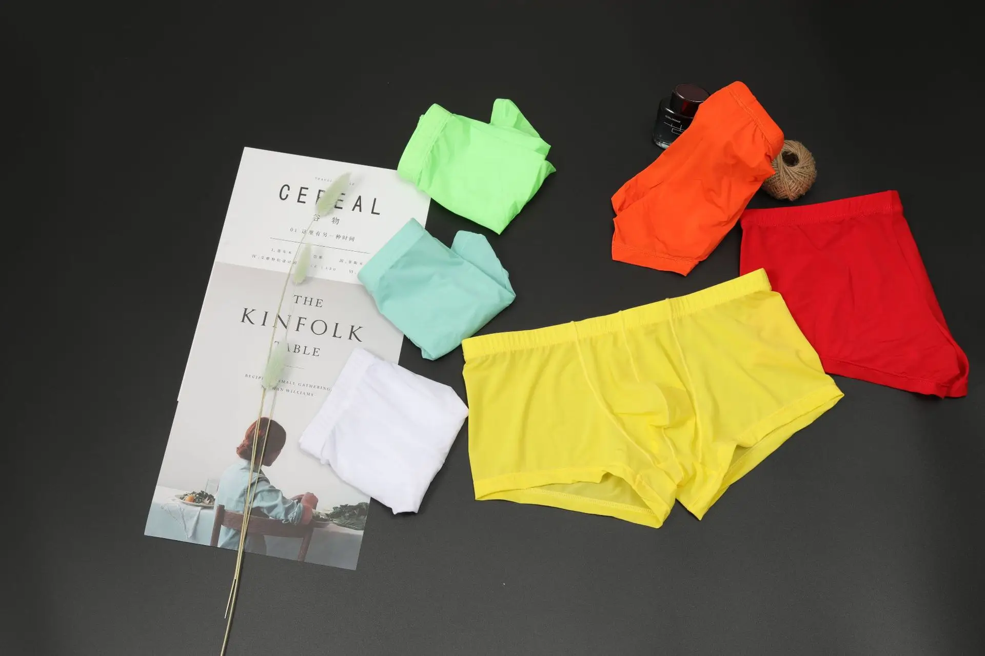 5er-Pack Höschen Herren Boxer Sexy Unterwäsche Eisseide Boxershorts Mann Ultradünne männliche durchsichtige Unterhose Boxershorts 5er-Pack – Detail 2