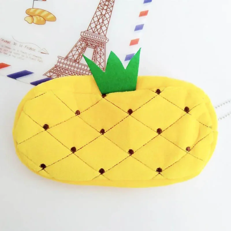 Cute Fruit Watermelon Cactus Plush Pencil Case Cosmetic Bag Pen Box for Girls Gift Stationery Pouch School Office Supplies
