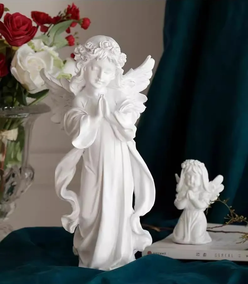 Description Picture 6 of itemLarge Size Praying Angel Resin Statues Desktop Art Figurine Decoration Home Office Cabinet Angel Decor Sculptures & Figurines