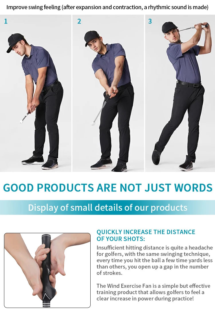 Description Picture 5 of itemRetractable Golf Swing Training Aid, Golf Grip Trainer & Golf Swing Trainer for Warm-up, Right-Handed Club for Indoor Practice.