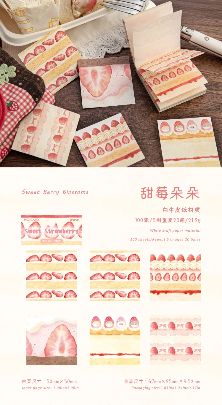 50 Stück/Packung Kawaii Frucht-Thema Niedliches handgezeichnetes Mini-Nachrichtenpapier Scrapbook Schul- und Bürobedarf – Detail 6